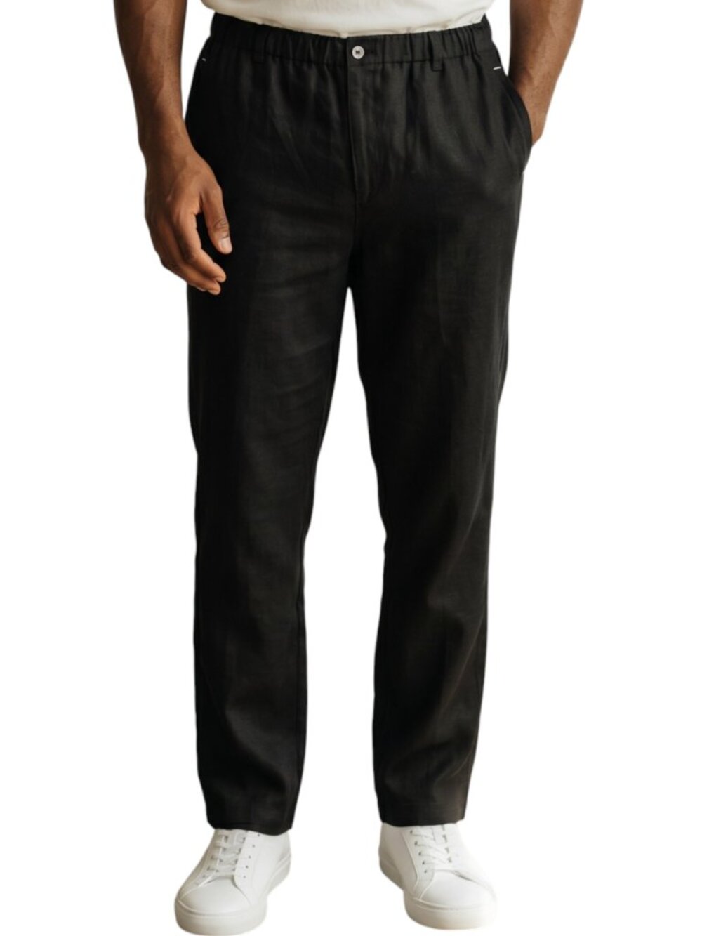 TOMMY BAHAMA Men's Black Relaxed Linen Elastic Waist Pants - Size XXL